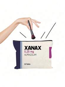 1 túi đựng thuốc Leksal Xanax (Alprazolam) - Túi đựng viên nén Alprazolam 0.25mg có khóa kéo an toàn, túi đựng mỹ phẩm, túi đựng đồ in họa tiết, túi đựng đồ dùng cá nhân, túi đựng dụng cụ trang điểm và cọ trang điểm, túi cầm tay, túi đựng đồ nhẹ có thể gấp gọn. - Nhiều màu - Xem 4