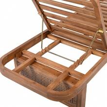 Outdoor Lounge Chair - Acacia Wood & PE Rattan Design With White Cushion - Gỗ keo + Gỗ keo + Yes-2 - Xem 8