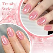 FOUR LILY 10ml 亮粉色磁性猫眼凝胶指甲油 - 闪亮玻璃珠效果，高光泽可卸凝胶，持久美甲 - 粉色 - 查看 4