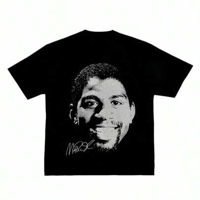 Nueva camiseta de estrella de baloncesto de verano, camiseta corta de algodón retro, camiseta de verano, Top Street.Jpg