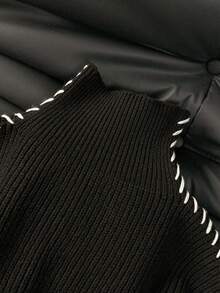 EAVA Women's Minimalist Turtleneck Sweater, Oversized Fit, Effortless Streetwear Style, Handcrafted Details, Autumn/Winter Knit Pullover, Valentine's Day Gift, Women's Valentine's Day - Black - View 9