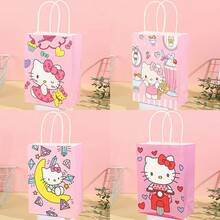 12pcs Sanrio Gift Bags, Cute Printed Paper Party Favor Bags, Hello Kitty & Friends Design, Suitable For Birthday Decor And Storage, Fit For Holiday Party Gifts, Birthday Gifts And Festival Gifts Party Surprise Cartoon Gifts, Birthday Gift Surprise Party