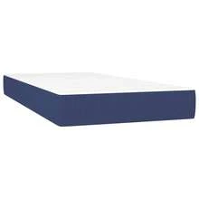 vidaXL Boxspringbett Mit Matratze, Blau, 100x200 Cm, Stoff - Blue - View 5