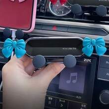 蝴蝶结车载手机支架，防震固定式可爱卡通车载导航支架，带充电功能的蝴蝶结车载出风口支架 - 彩色 - 查看 9