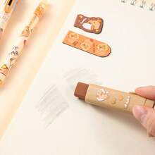 Juego de papelería de Capibara 6 en 1 con nuevo diseño disponible en 3 sets que incluye borrador, bolígrafo de gel, resaltador, notas adhesivas, perfecto para la oficina y la escuela - Juego de papelería de Capibara - Multicolor - Ver 10