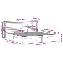 vidaXL Bettgestell Mit Kopfteil Ohne Matratze 200x200 Cm - Brown - View 11