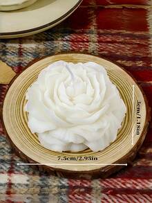 北歐藝術蠟燭，創意家居裝飾紀念品，編織花卉牡丹造型蠟燭飾品，Ins風白色圓柱形蠟燭裝飾，適用於情人節、日常使用、禮物、婚禮季、派對伴手禮、紀念品、野餐、派對、餐桌布置等多種場合 - 白色 - 查看 8