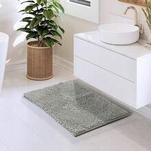 1 件简约柔软法兰绒吸水防滑浴室/马桶垫，也适用于房间装饰家居浴室装饰浴室地毯地毯户外地毯门垫秋季装饰浴室配件返校入口装饰 - 淺灰色 - 查看 9