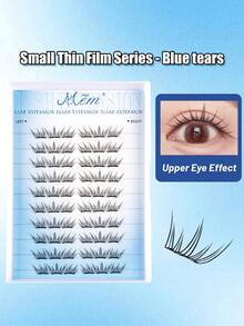 MEM 60/80/90pcs Self-Adhesive Fluffy False Eyelash Clusters, 11-13mm Mixed Length Set, No Glue Needed, Fluffy Self-Adhesive DIY Eyelash Extension, Pre-Glued Eyelash Clusters, Natural Lengthening C-Curl False Eyelash Clusters, No Glue Needed, No Need To Remove False Eyelashes, False Eyelash Clusters, False Eyelashes, Individual False Eyelashes, Fake Eyelashes - 黑色 - 查看 11
