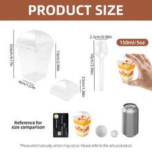 Bộ 25 chiếc/bộ cốc tráng miệng 5oz có nắp vòm và thìa, cốc nhựa đựng pudding, cốc parfait mini, thích hợp cho các bữa tiệc, có thể đựng pudding chuối, thạch, sữa chua, mousse trái cây, v.v. - - - Xem 9