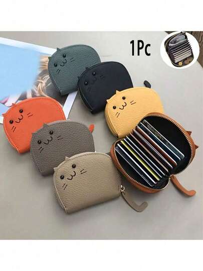猫咪卡包，小网红可爱多卡位卡包，高端卡通零钱包，卡通猫形钱包，多卡位卡包，可爱时尚仿皮零钱包。