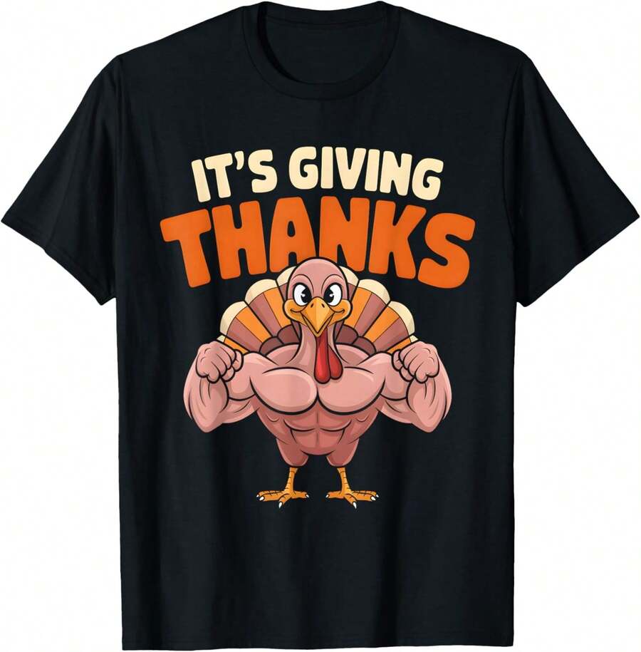 Turkey T Turkey Black 180G 100% Cotton Men Basic Unisex Shirt Graphic Tshirts Casual Unisex Shirt Crewneck Tshirts - 黑色 - 查看 1