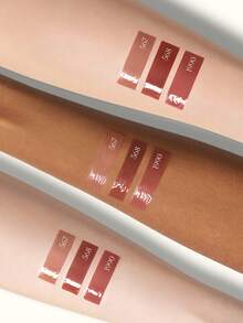 JOOCYEE LASTING GLOSSY ROUGE Solid Lip Gloss, Mirror Shine, Amber Brown Tone, Plump Lips, Lip Tint, Lip Gloss, Nude Color, Natural Look, Gift - 1990 復古棕色 - 查看 5