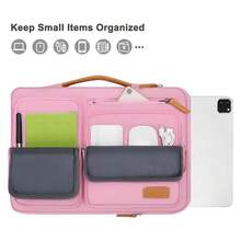 MOSISO 12.9 Inch Tablet Sleeve Case For IPad Pro 13 M4 & IPad Air 13 M3 M2, IPad Pro 12.9 M2 M1 6/5th With Magic Keyboard&Smart Keyboard Folio, Side Open Carrying Bag With 4 Zipper Pockets, Pink,12.9inch,Pink - 粉紅色的 - 查看 4