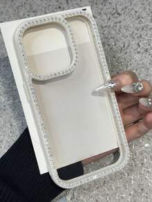 亮片创意水钻保险杠手机壳适用于 15/15 Pro Max/15 Pro/15 Plus/11/12/13/14/16 Pro Max/XS/XR/11 Pro/11 Pro Max/12 Pro/12 Pro Max/13 Pro/13 Pro Max/7 Plus/14 Pro/14 Pro Max/14 Plus/16 Pro/16 Plus/7 Plus/8 Plus/8/SE2，时尚奢华闪亮设计，透明全保护防摔手机壳，粉色防水防震防刮 - 米色 - 查看 2