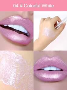 HANDAIYAN Gloss Labial Polarizado, Tinta Labial Perolada Brilhante Hidratante de Longa Duração, Presente de Maquiagem para Festa, Viagem, Acampamento, Ao Ar Livre, Natal, Inverno, Adequado para Mulheres, Melhor Escolha de Cor para Moda Fancy Y2K - 04 Bare Pink - Visão 5
