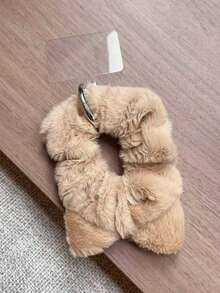 1 pieza Scrunchie de pelo con orejas de gato de peluche, pulsera, funda de teléfono, colgante, diadema versátil, coletero, accesorio para el cabello, dulce y lindo, muñequera multifuncional DIY, pulsera portátil, otoño/invierno