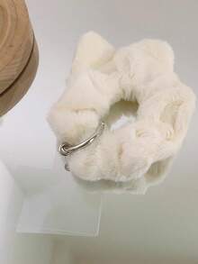 1 pieza Scrunchie de pelo con orejas de gato de peluche, pulsera, funda de teléfono, colgante, diadema versátil, coletero, accesorio para el cabello, dulce y lindo, muñequera multifuncional DIY, pulsera portátil, otoño/invierno