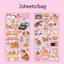 2张/包 可爱动物造型贴纸，适用于剪贴簿、笔记本、相框、笔记本电脑、水杯、杂志、铅笔盒、桌面、返校用品、剪贴簿用品、趣味贴纸、笔记本电脑贴纸、Kindle手机贴纸 - 彩色 - 查看 14