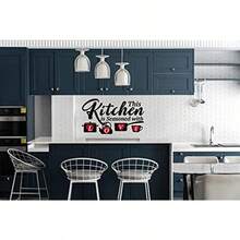 New Pegatinas de pared de cocina citas de amor de familia decoración de Hart rojo con texto en inglés "This Kitchen is Seasoned with Love for Kitchen Wall Stickers para comedor cocina decoración de cocina papel pintado para restaurante y cafetería" - Rojo - Ver 4