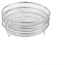 Three-Layer Air Fryer Baking Rack, Stainless Steel Cooling Rack, Thickened Dehydration Rack, Fruit And Vegetable Draining Rack, Detachable Barbecue Net - Multicolor - View 9