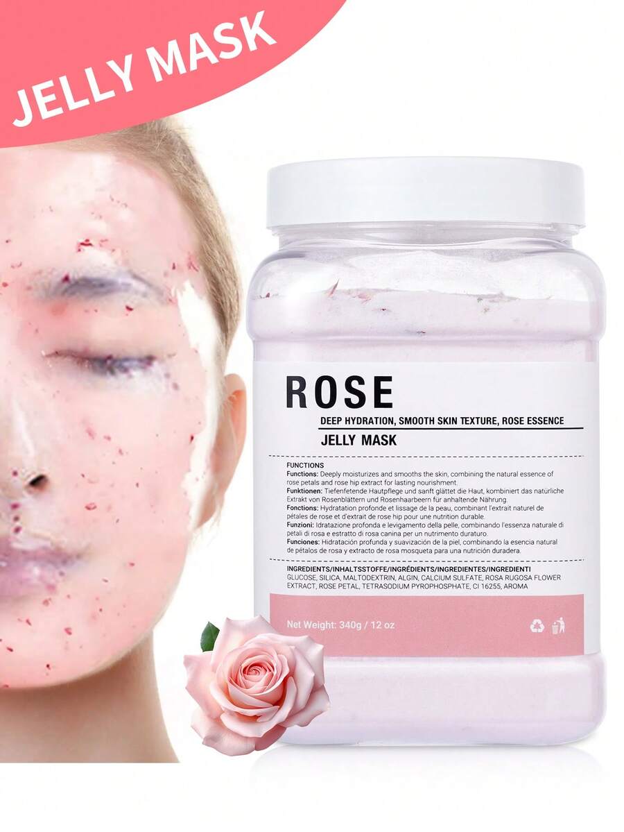 Mặt nạ gel dưỡng ẩm, làm sáng da và nuôi dưỡng da mặt với chiết xuất hoa hồng, vàng và axit hyaluronic | Mặt nạ dạng bột gel | - Màu Hồng baby - Xem 1