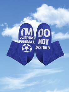 Men's And Women's Four Seasons Fun Socks, Men's Mid Socks, Men's Short Socks, Women's Mid Socks, Women's Short Socks, Fun Socks, Fun Text "I'm Watching Football Don't Disturb Me", Patterns Suitable As Holiday Gifts For Couples, Suitable For Daily Home Travel And Office - Multicolor - View 4