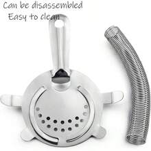 9 Pack Cocktail Strainer, 4 - Prong Stainless Steel Bar Strainer, 6 Inches Silver Bar Drink Strainer With Wire Spring Bartenders And Mixologists - Silver - View 2