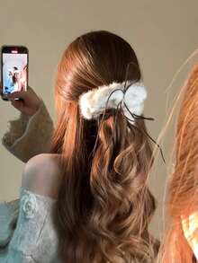 Elastic de păr pufos cu grosime de 6,88 in/17,5 cm pentru femei, elastic de păr elegant de înaltă calitate, culoare solidă, versatil pentru zi cu zi, casual, petrecere, naveta, vacanță, coadă de cal, , spălarea feței, machiaj, accesoriu de ținută, elastic de păr elastic