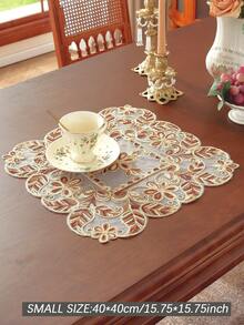 1 tấm lưới thêu ren chạy quanh bàn, thích hợp cho nhà bếp, bàn ăn, tủ, bàn làm việc, bàn cà phê, bàn trang điểm, đồ trang trí, trang trí nhà cửa, miếng lót đĩa, quà tặng, tiệc tùng, trong nhà/ngoài trời, biệt thự, dã ngoại, ngày lễ, tụ họp gia đình, trang trí tiệc tùng & đám cưới, có nhiều kích cỡ khác nhau - Màu Khaki - Xem 15