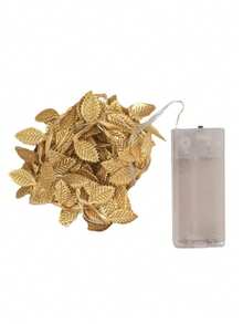 1Pc 78-Inch Gold Leaf Fairy Light String, Gold Leaf Garland, Indoor Holiday Garland Fairy Lights (Batteries Not Included), Suitable For Wedding Table Centerpieces, Wedding Backdrops, Room Decor,Bridal Shower Engagement Party Decoration,Valentine's Day Decorations - Multicolor - View 11