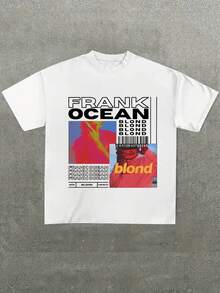 Black 'Blond' Album Tribute T-Shirt, Pure Heavy Cotton Casual T-Shirt With Digital Print, 220g Cotton T-Shirt, Gift, Summer, Unisex Leisure - 白色 - 查看 1