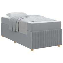 vidaXL Bettgestell Mit Matratze Hellgrau 90 X 200 Cm Stoff - Grigio - Visualizzare 3