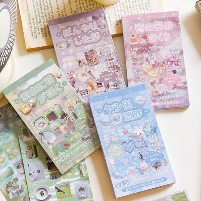 1pc Korean Style Sticker Book, Vintage Snack Series, Retro Food Themed Scrapbooking Stickers, Rich Patterns For Decorating Cards, Phone Cases, Gift Packaging, Notebooks, Journals, Arts & Crafts, Christmas Gift