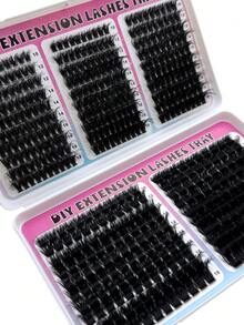 510pcs/Set 200D/160D/120D/100D/80D High Capacity Mink Lashes, Wispy Fluffy Lashes 0.07mm D Curl 10-18mm Mixed Length, Natural Soft Lashes Extension Makeup, Suitable For Daily Makeup, Wedding, Date, Party, Music Festival, Halloween, Christmas - D - 查看 5