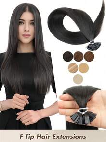 50pcs/Pack Human Hair Extensions, Flat Tip Extensions, 14-22 Inches Straight Hair, Keratin Bonded Extensions, Invisible F-Tip Real Human Hair Extensions - Multicolor - View 35