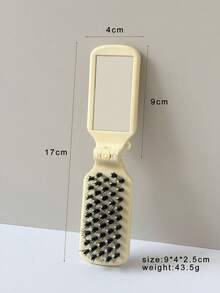 1把折叠镜梳，全猪鬃毛+尼龙梳齿（消除发缝），男女通用，适用于各种发质，包括粗硬/细软/卷曲/干性发质，适合所有发型，防静电头皮按摩刷 - 彩色 - 查看 7