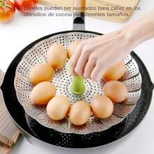 Vaporera Cesta Plegable Verduras Al Vapor Acero Inoxidable - Plateado - Ver 4