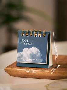 1件装创意横版迷你2026年日历，学生笔记桌面装饰，办公装饰，学习用品，小型桌面日历，个人及专业日程安排表，挂历，日历，圣诞倒计时日历，2026年日程表，2026年日历，2026年个性化日历 - 彩色 - 查看 16