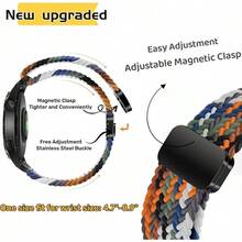 Correa Deportiva Trenzada Compatible con Watch Band/FE/6/5/4/3 y Watch 5 Pro y 6/4 Classic y Gear S3/S2, correa de reloj de 20mm y 22mm para Watch de 47mm 46mm 45mm 44mm 40mm 43/42/41mm - Cereza morada - Ver 7