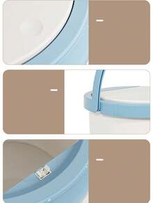 1pc Desktop Trash Can/Press Open Creative Home/Dorm/Bedroom/Living Room Use, Cute Large Capacity Cartoon Paper Basket - Multicolor - View 6