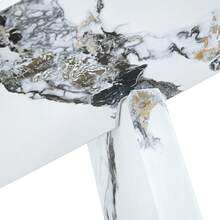 Round Glass Table In MDF + Optional Multicolour: Wooden Support Legs, Simple And Elegant, Diameter Of 79 Cm, Tempered Glass Surface 0.8 Cm Thick. - White - View 9