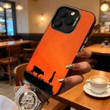 Funda de Teléfono Diseño de Silueta de Vaca Naranja y Niña para  14 Pro Max  13 Pro  Galaxy S23 S22 Plus Ajuste Universal para Todas las Estaciones Opción de Regalo Ideal - Negro - Ver 7