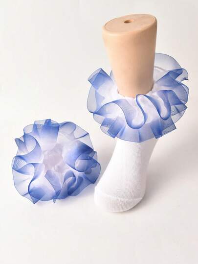 1 Pair Girls/Kids Ruffle Trim Socks, Everyday & Holiday Princess Baby Pleated Lace Socks