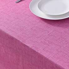 - Mantel Decorativo, Resistente a Las Arrugas y Las Manchas, Repelente Agua, Tela de poliéster Lavable de fácil Cuidado para Comedor, Cocina, día Festivo y Fiestas, 60 x 102 Pulgadas,(259.1 x 152.4 cm (Rectangular) Magenta) - Multicolor - Ver 2