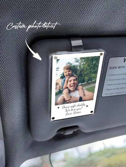 1 pieza Clip personalizado para visera de coche para papá, con foto, imagen personalizable, clip para visera de coche para el Día del Padre, regalo para nuevo papá, clip para visera de coche del esposo, accesorio de coche para papá, multifuncional, decorativo, de alta calidad, colorido, personalizable