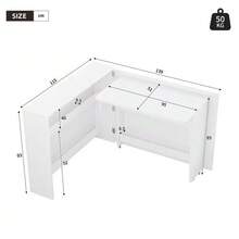 Biurko składane z kółkami i ładowarką bezprzewodową – połysk biały – komoda 2 w 1 i stanowisko pracy, 115 x 27 x 93 cm po zamknięciu, powierzchnia robocza 95 x 51 cm, z półką i systemem zabezpieczającym przed przewróceniem, kółka z hamulcami – biurko - Biały - Zobacz 3