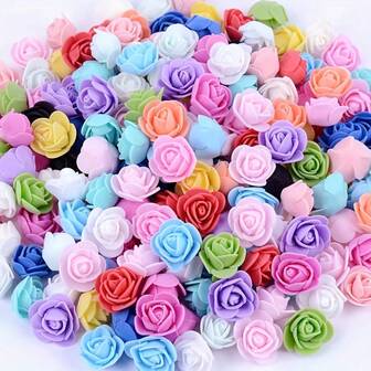 50pcs Mini Artificial Roses - Realistic Fake Flowers, Soft Vibrant Colors (Pink, Blue, Yellow, Green, Red, Purple, Lavender, Peach, Black Center Stems), Suitable For Weddings, Parties, Home Decor, Valentine's Day, Mother's Day, Easter, Thanksgiving - Maintenance-Free Floral Decor, High-Quality Artificial Flowers, DIY Craft, Decorative Bouquets, Event Planning