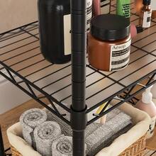 GSYY Small 3 Tier Shelves Sage Wire Shelng Unit Metal Shelf Adustabrganizers Sage Shelng With Wheels For Bathro Laundry Ro  Pantry12 D X 18 W X 30.7 H Black - 黑色 - 查看 5