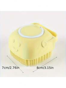 1pc Pet Shampoo Brush, Pet Bathing Brush Dog Massage Brush, Gentle Pet Brush, Pet Grooming Tool, Built-In Storage - Dog And Cat Shower Bath Brush With Massage Bristles, And Easy To Clean Design, Ergonomic Handle And Detachable Top, Suitable For Wet Wash/Bath - Ideal For Medium To Small Pets, Sensitive Light Beige, Hygienic Pet Grooming Tool - Multicolor - View 3